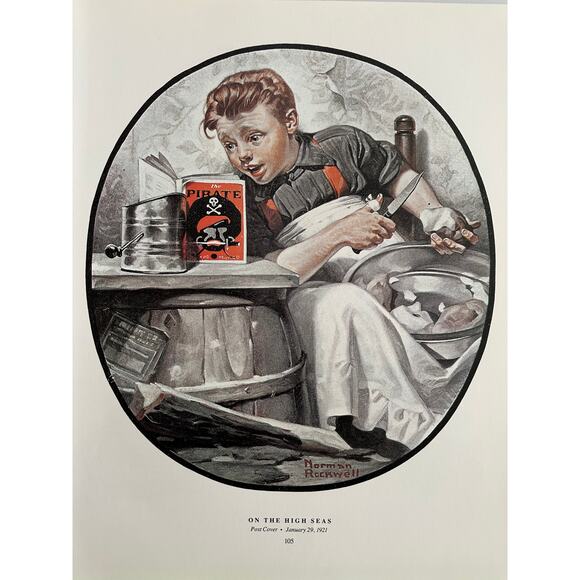 Norman Rockwell, On The, High Seas, Kitchen Prep, January 1921, A Night, On The - Picture 2 of 2
